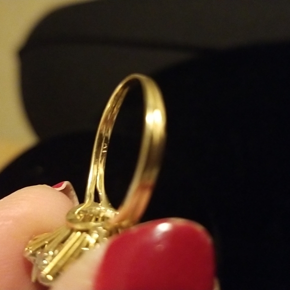 Vintage Art Deco Tourmaline 18k diamond ring - Picture 4 of 11